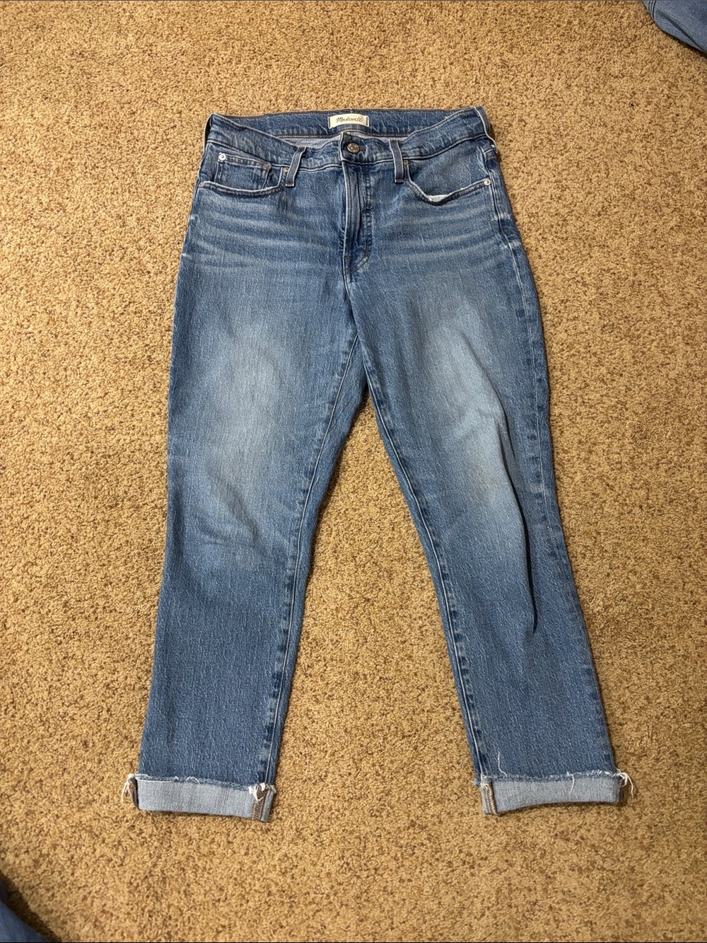 Madewell Mid-Blue Ankle Crop Slim Jeans